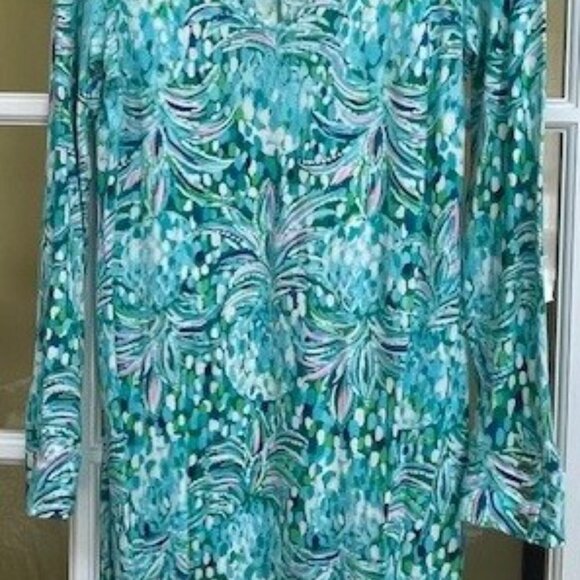 LILLY PULITZER EMERALD ISLE PINEAPPLE OF MY EYE DAVIE SHIFT DRESS SIZE LARGE - Picture 3 of 5